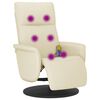 vidaXL Massagesessel mit Fu&szlig;teil Creme Kunstleder
