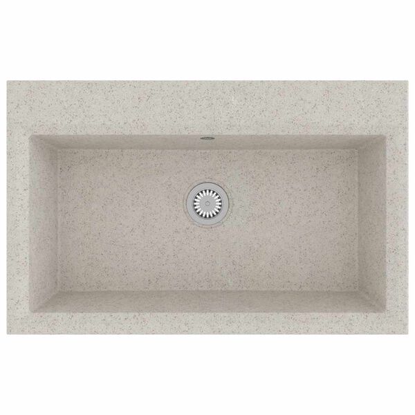 vidaXL K&uuml;chen-Sp&uuml;le Beige 79 x 50 x 31 cm Quarz und Harz