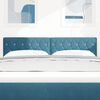 vidaXL LED Kopfteil mit LED-Lichtleisten Dunkelblau 144 cm Polyester