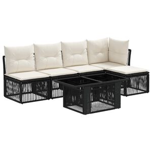 vidaXL Gartensofa-set 6 stk. Schwarz Poly-Rattan