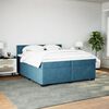 vidaXL Boxspringbett mit Matratze Dunkelblau 200x200 cm Samt