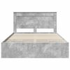vidaXL Bettrahmen mit Kopfteil Beton Grau 140 x 190 cm Ingenieurs Holz