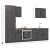 vidaXL 7-tlg. K&uuml;chenschrank-Set Lucca Schwarz Holzwerkstoff
