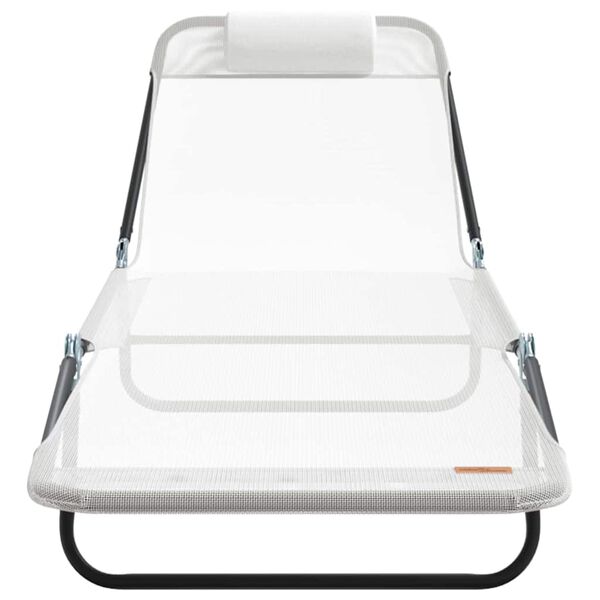 vidaXL Klappbare Sonnenliege Creme 182 x 55 x 85,5 cm Textilene