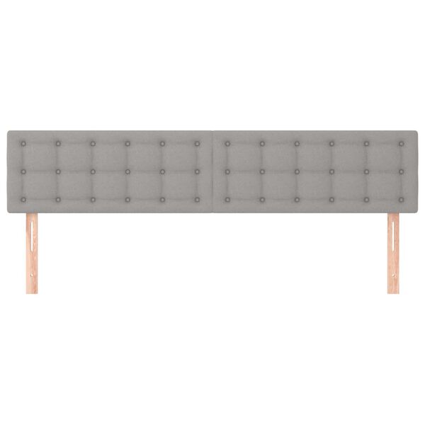 vidaXL Kopfteile 2 Stk. Hellgrau 100x5x78/88 cm Stoff