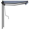 vidaXL Markise Manuell Einziehbar mit LED 3,5x2,5 m Blau und Wei&szlig;