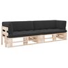 vidaXL 2-Sitzer-Palettensofa mit Kissen Impr&auml;gniertes Kiefernholz