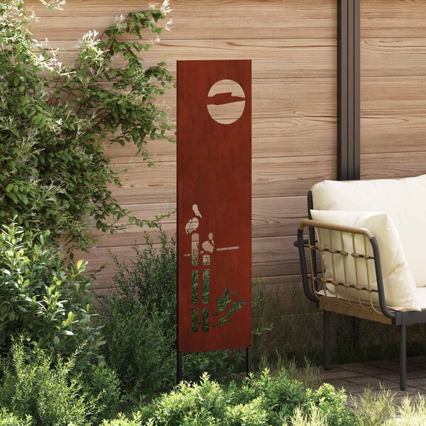 vidaXL Garten Sichtschutz-Leinwand Rostig 32 x 140 cm Wetterfeststahl
