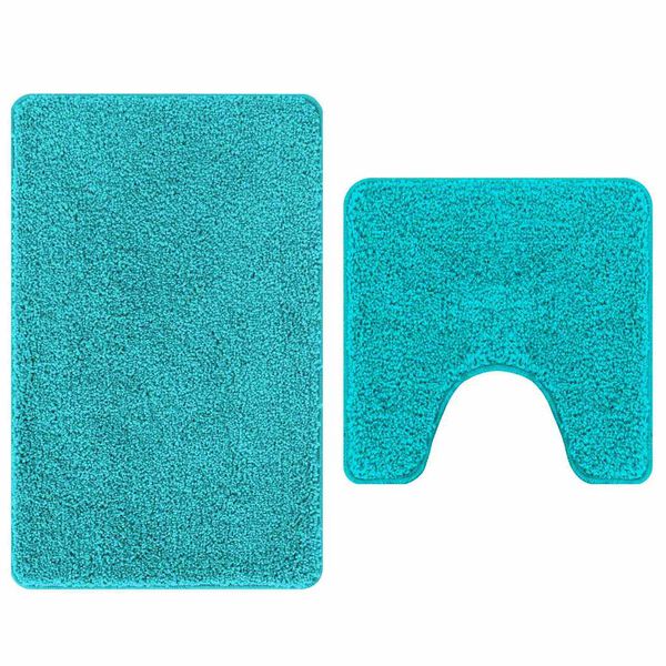vidaXL Anti-Rutsch Badematten-Set 2 pcs T&uuml;rkis PP