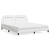 vidaXL Bett "Viana" mit Matratze Wei&szlig; 180x200 cm Kunstleder