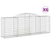 vidaXL Gabionen mit Hochbogen 6 Stk. 300x50x100/120cm Verzinktes Eisen