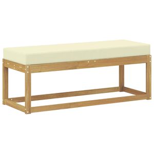 vidaXL Outdoor Hocker Bank Massivholz Akazie Wei&szlig;
