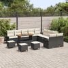vidaXL Garten-Sofa-Set mit Kissen mit Kissen 14 pcs Schwarz und Creme