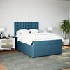 vidaXL Boxspringbett mit Matratze Dunkelblau 140x200 cm Samt