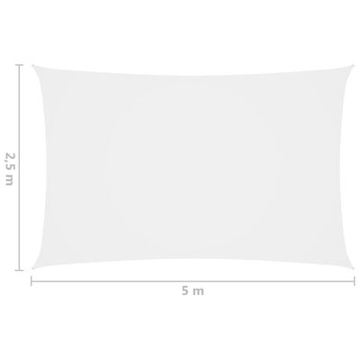 vidaXL Sonnensegel Oxford-Gewebe Rechteckig 2,5x5 m Weiß
