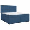 vidaXL Boxspringbett mit Matratze mit Kopfteil Blau 160 x 200 cm Stoff