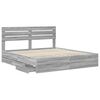 vidaXL Bettrahmen Graues Sonoma 200 x 200 cm Ingenieurs Holz