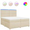 vidaXL Boxspringbett mit Matratze Creme 200x200 cm Stoff