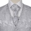 Herren Paisley-Hochzeitswesten-Set Gr&ouml;&szlig;e 50 Silbern