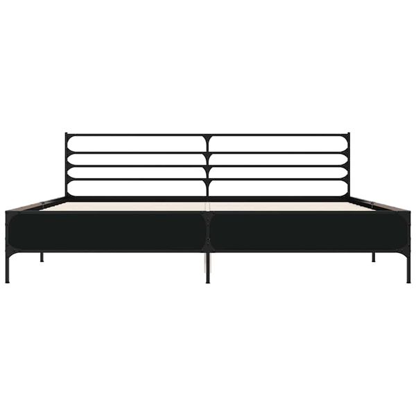 vidaXL Bettgestell Schwarz 200x200 cm Holzwerkstoff und Metall