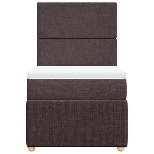 vidaXL Boxspringbett mit Matratze Dunkelbraun 90x190 cm Stoff