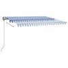vidaXL Markise Manuell Einziehbar mit LED 400x300 cm Blau und Wei&szlig;