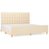 vidaXL Bettgestell ohne Matratze Creme 200x200 cm Stoff