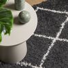 vidaXL Teppich Shaggy Hochflor Modern Schwarz und Creme 240x340 cm