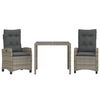 vidaXL 9-tlg. Garten-Essgruppe mit Kissen Grau Poly Rattan