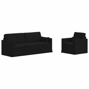 vidaXL Sofa Set 2 stk. Schwarz Stoff