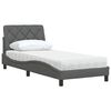 vidaXL Bett mit Matratze Dunkelgrau 90x200 cm Stoff