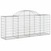 vidaXL Gabionen mit Hochbogen 7 Stk. 200x50x80/100 cm Verzinktes Eisen