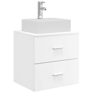 vidaXL Wandmontierte Waschtisch Wei&szlig; 49,5 x 41 x 62,5 cm Holzwerkstoff