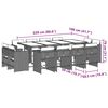 vidaXL 13-tlg. Garten-Essgruppe mit Kissen Grau Poly Rattan