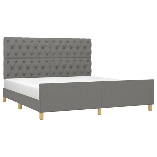 vidaXL Bettgestell ohne Matratze Dunkelgrau 160x200 cm Stoff