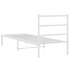 vidaXL Metallbett ohne Matratze mit Kopfteil Wei&szlig; 75x190 cm