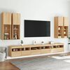 vidaXL 7-tlg. TV-Wohnwand mit LED-Leuchten Sonoma-Eiche