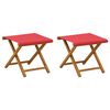 vidaXL Liegestuhl 2 pcs Massives Eukalyptus Holz Rot