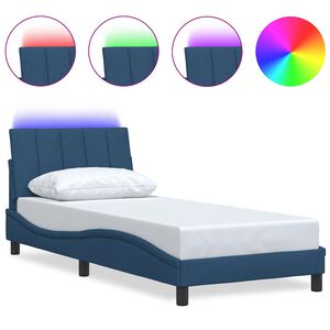 vidaXL Bettgestell ohne Matratze "Hanko" Blau 80x200 cm Stoff