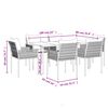 vidaXL 7-tlg. Garten-Essgruppe mit Kissen Poly Rattan und Stahl