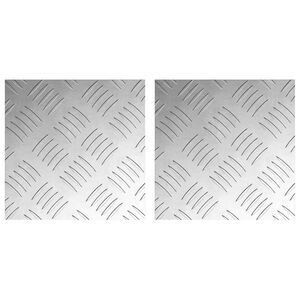 vidaXL Treppe Tritt Quadratisch 2 pcs Silber 20 x 20 cm Aluminium