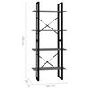 vidaXL B&uuml;cherregal 4 F&auml;cher Grau 60x30x140 cm Holzwerkstoff