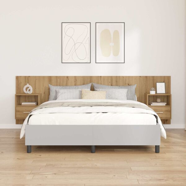 vidaXL Kopfteil mit Schrank 3 pcs Artisan-Eiche Holzwerkstoff