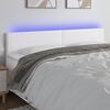 vidaXL LED Kopfteil Wei&szlig; 180x5x78/88 cm Kunstleder