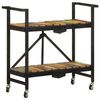 vidaXL K&uuml;chenwagen 87x36x81 cm Altholz Massiv