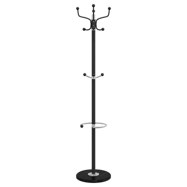 vidaXL Garderobenst&auml;nder mit Schirmhalter Schwarz 180 cm Eisen