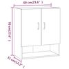 vidaXL Wandschrank Hochglanz-Wei&szlig; 60x31x70 cm Holzwerkstoff