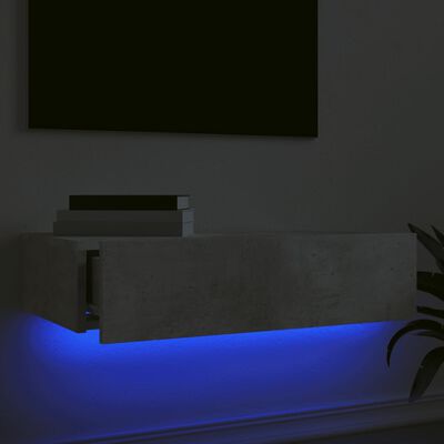 vidaXL TV-Schrank mit LED-Leuchten Betongrau 60x35x15,5 cm