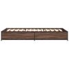 vidaXL Bettgestell Braun Eichen-Optik 90x200 cm Holzwerkstoff Metall