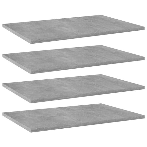 vidaXL B&uuml;cherregal-Bretter 4 Stk. Betongrau 60x40x1,5 cm Holzwerkstoff